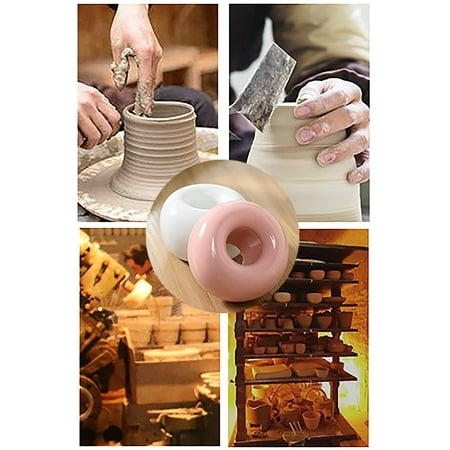 Airmoon Mini Ceramics Handmade Couple Toothbrush Holder Stand for Bathroom Vanity Countertops Pack of 2 Pink